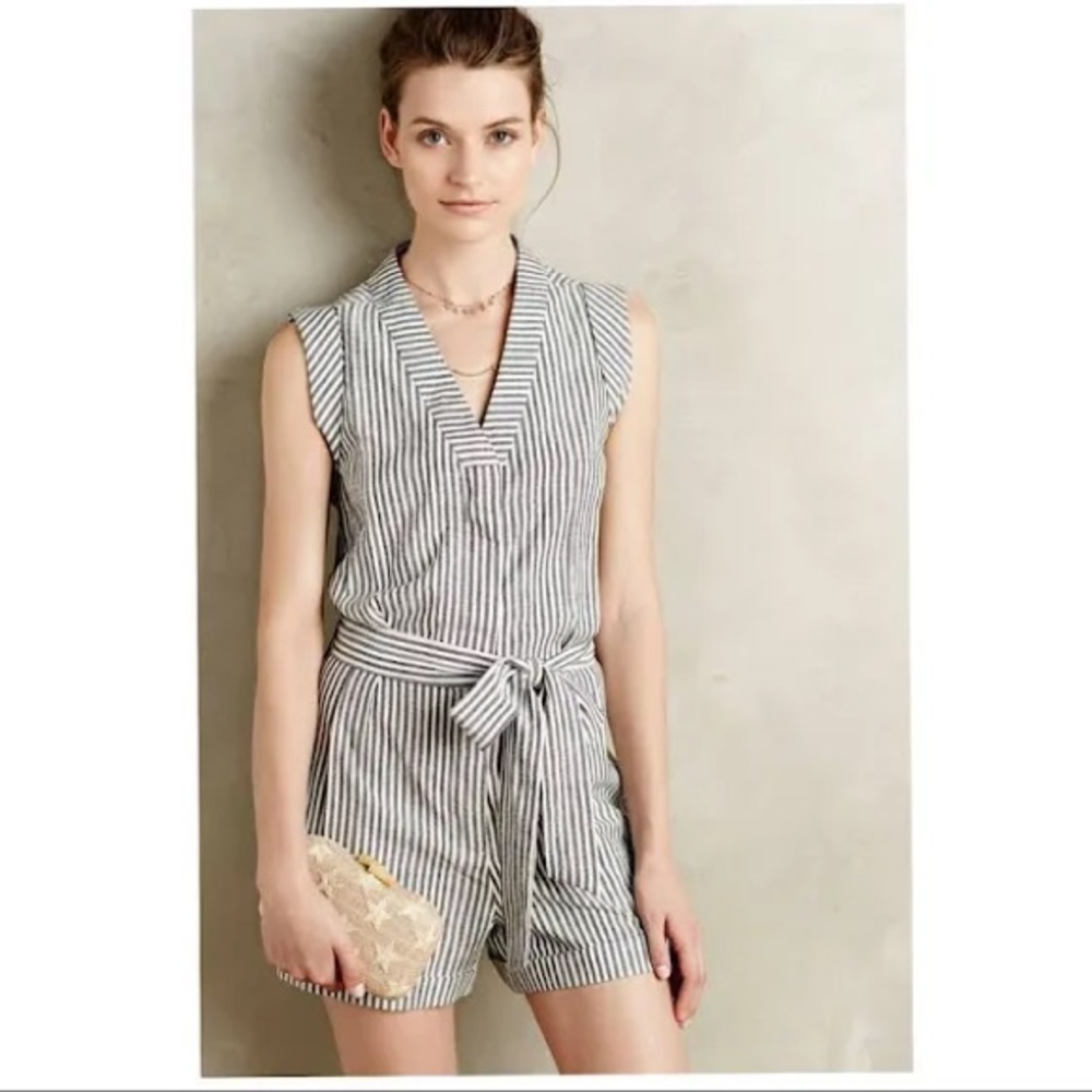 Anthropologie / Whit Two striped romper